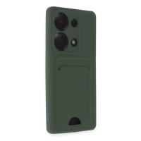 Newface Xiaomi Redmi Note 13 Pro 4G Kılıf Kelvin Kartvizitli Silikon - Koyu Yeşil
