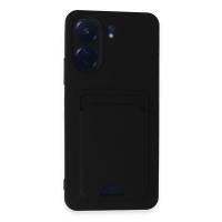 Newface Xiaomi Redmi 13C Kılıf Kelvin Kartvizitli Silikon - Siyah