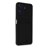 Newface Xiaomi Redmi 13C Kılıf Kelvin Kartvizitli Silikon - Siyah