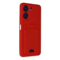 Newface Xiaomi Redmi 13C Kılıf Kelvin Kartvizitli Silikon - Kırmızı
