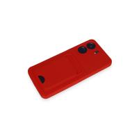 Newface Xiaomi Redmi 13C Kılıf Kelvin Kartvizitli Silikon - Kırmızı