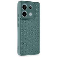 Newface Xiaomi Redmi Note 13 Pro 5G Kılıf Petek Silikon Kapak - Koyu Yeşil