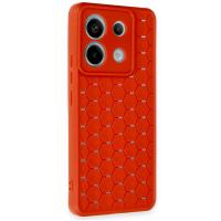 Newface Xiaomi Redmi Note 13 Pro 5G Kılıf Petek Silikon Kapak - Kırmızı