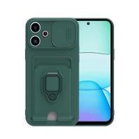 Newface Xiaomi Redmi 13 4G Kılıf Zuma Kartvizitli Yüzüklü Silikon - Yeşil