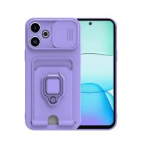 Newface Xiaomi Redmi 13 4G Kılıf Zuma Kartvizitli Yüzüklü Silikon - Lila