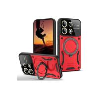 Newface Xiaomi Redmi 13 4G Kılıf Joy Lens Standlı Kapak - Kırmızı