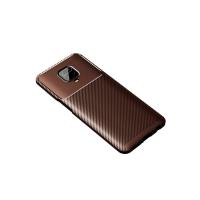 Newface Xiaomi Redmi Note 9 Pro Kılıf Auto Focus Karbon Kapak - Kahverengi