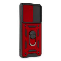 Newface Xiaomi Mi 12T Pro Kılıf Pars Lens Yüzüklü Silikon - Kırmızı