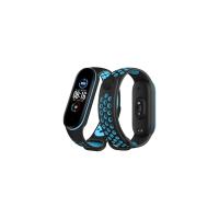 Newface Xiaomi Mi Band 6 Spor Delikli Kordon - Siyah-Mavi