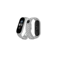 Newface Xiaomi Mi Band 6 Spor Delikli Kordon - Gri-Kırmızı