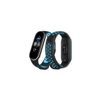 Newface Xiaomi Mi Band 6 Spor Delikli Kordon - Siyah-Mavi-Beyaz