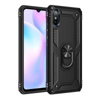 Newface Xiaomi Redmi 9A Kılıf Sofya Yüzüklü Silikon Kapak - Siyah