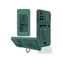 Newface Xiaomi Redmi Note 11T Kılıf Zuma Kartvizitli Yüzüklü Silikon - Yeşil