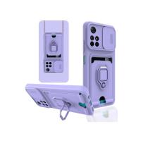 Newface Xiaomi Redmi Note 11T Kılıf Zuma Kartvizitli Yüzüklü Silikon - Lila