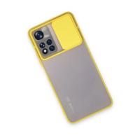 Newface Xiaomi Redmi Note 11T Kılıf Palm Buzlu Kamera Sürgülü Silikon - Sarı