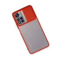Newface Xiaomi Redmi Note 11 Pro Plus 5G Kılıf Palm Buzlu Kamera Sürgülü Silikon - Kırmızı