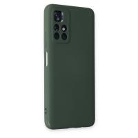 Newface Xiaomi Redmi Note 11T Kılıf Nano içi Kadife Silikon - Koyu Yeşil