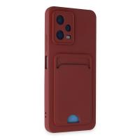 Newface Xiaomi Redmi Note 12 4G Kılıf Kelvin Kartvizitli Silikon - Bordo