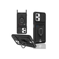 Newface Xiaomi Redmi Note 12 Pro 5G Kılıf Zuma Kartvizitli Yüzüklü Silikon - Siyah