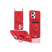 Newface Xiaomi Redmi Note 12 Pro 5G Kılıf Zuma Kartvizitli Yüzüklü Silikon - Kırmızı