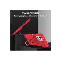 Newface Xiaomi Redmi Note 12 Pro 5G Kılıf Zuma Kartvizitli Yüzüklü Silikon - Kırmızı