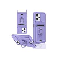 Newface Xiaomi Redmi Note 12 Pro 5G Kılıf Zuma Kartvizitli Yüzüklü Silikon - Lila