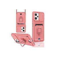 Newface Xiaomi Poco X5 5G Kılıf Zuma Kartvizitli Yüzüklü Silikon - Pembe