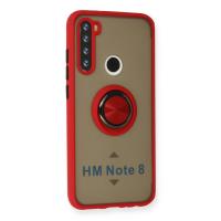 Newface Xiaomi Redmi Note 8 Kılıf Montreal Yüzüklü Silikon Kapak - Kırmızı