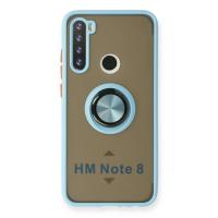 Newface Xiaomi Redmi Note 8 Kılıf Montreal Yüzüklü Silikon Kapak - Buz Mavi