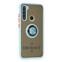 Newface Xiaomi Redmi Note 8 Kılıf Montreal Yüzüklü Silikon Kapak - Buz Mavi