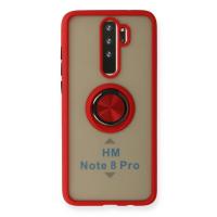 Newface Xiaomi Redmi Note 8 Pro Kılıf Montreal Yüzüklü Silikon Kapak - Kırmızı