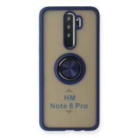 Newface Xiaomi Redmi Note 8 Pro Kılıf Montreal Yüzüklü Silikon Kapak - Lacivert