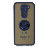 Newface Xiaomi Redmi Note 9 Kılıf Montreal Yüzüklü Silikon Kapak - Lacivert