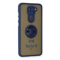 Newface Xiaomi Redmi Note 9 Kılıf Montreal Yüzüklü Silikon Kapak - Lacivert
