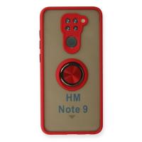 Newface Xiaomi Redmi Note 9 Kılıf Montreal Yüzüklü Silikon Kapak - Kırmızı