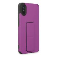 Newface Xiaomi Redmi 9A Kılıf Mega Standlı Silikon - Mor