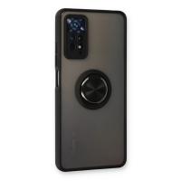 Newface Xiaomi Redmi Note 11 Pro Kılıf Montreal Yüzüklü Silikon Kapak - Siyah