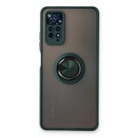 Newface Xiaomi Redmi Note 11 Pro Kılıf Montreal Yüzüklü Silikon Kapak - Yeşil
