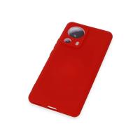 Newface Xiaomi Mi 13 Lite Kılıf Nano içi Kadife Silikon - Kırmızı