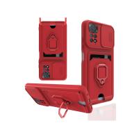 Newface Xiaomi Redmi Note 11 Pro Kılıf Zuma Kartvizitli Yüzüklü Silikon - Kırmızı