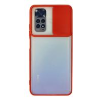 Newface Xiaomi Redmi Note 11 Kılıf Palm Buzlu Kamera Sürgülü Silikon - Kırmızı
