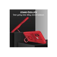 Newface Xiaomi Redmi 12C Kılıf Zuma Kartvizitli Yüzüklü Silikon - Siyah