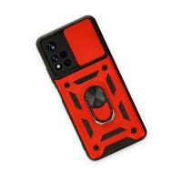 Newface Xiaomi Poco M4 Pro 5G Kılıf Pars Lens Yüzüklü Silikon - Kırmızı