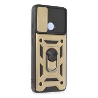 Newface Xiaomi Redmi 12C Kılıf Pars Lens Yüzüklü Silikon - Gold