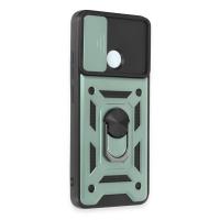 Newface Xiaomi Redmi 12C Kılıf Pars Lens Yüzüklü Silikon - Yeşil