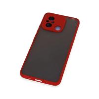 Newface Xiaomi Redmi 12C Kılıf Montreal Silikon Kapak - Kırmızı