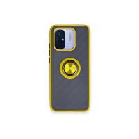 Newface Xiaomi Redmi 12C Kılıf Montreal Yüzüklü Silikon Kapak - Sarı