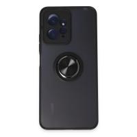Newface Xiaomi Redmi Note 12 4G Kılıf Montreal Yüzüklü Silikon Kapak - Siyah
