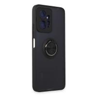 Newface Xiaomi Redmi Note 12 4G Kılıf Montreal Yüzüklü Silikon Kapak - Siyah