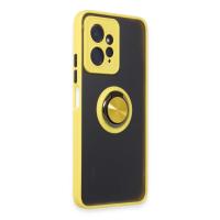 Newface Xiaomi Redmi Note 12 4G Kılıf Montreal Yüzüklü Silikon Kapak - Sarı
